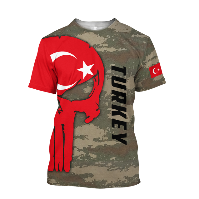 Turkey Skull Flag Camo Style 3D All Over Printed Hoodie Shirt Limited by SUN QB06232006-Apparel-SUN-T-Shirt-S-Vibe Cosy™