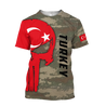 Turkey Skull Flag Camo Style 3D All Over Printed Hoodie Shirt Limited by SUN QB06232006-Apparel-SUN-T-Shirt-S-Vibe Cosy™