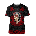 Love Rose And Skull 3D all over for man and women QB05122001-Apparel-PL8386-T- Shirt-S-Vibe Cosy™
