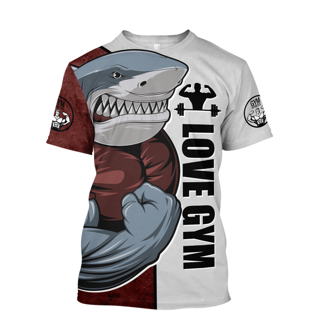 Gym shark 3d all over printed for man and women QB05292002-Apparel-PL8386-T-shirt-S-Vibe Cosy™