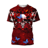 Butterfly love Skull red 3D all over printed for man and women QB05312002-Apparel-PL8386-T- Shirt-S-Vibe Cosy™