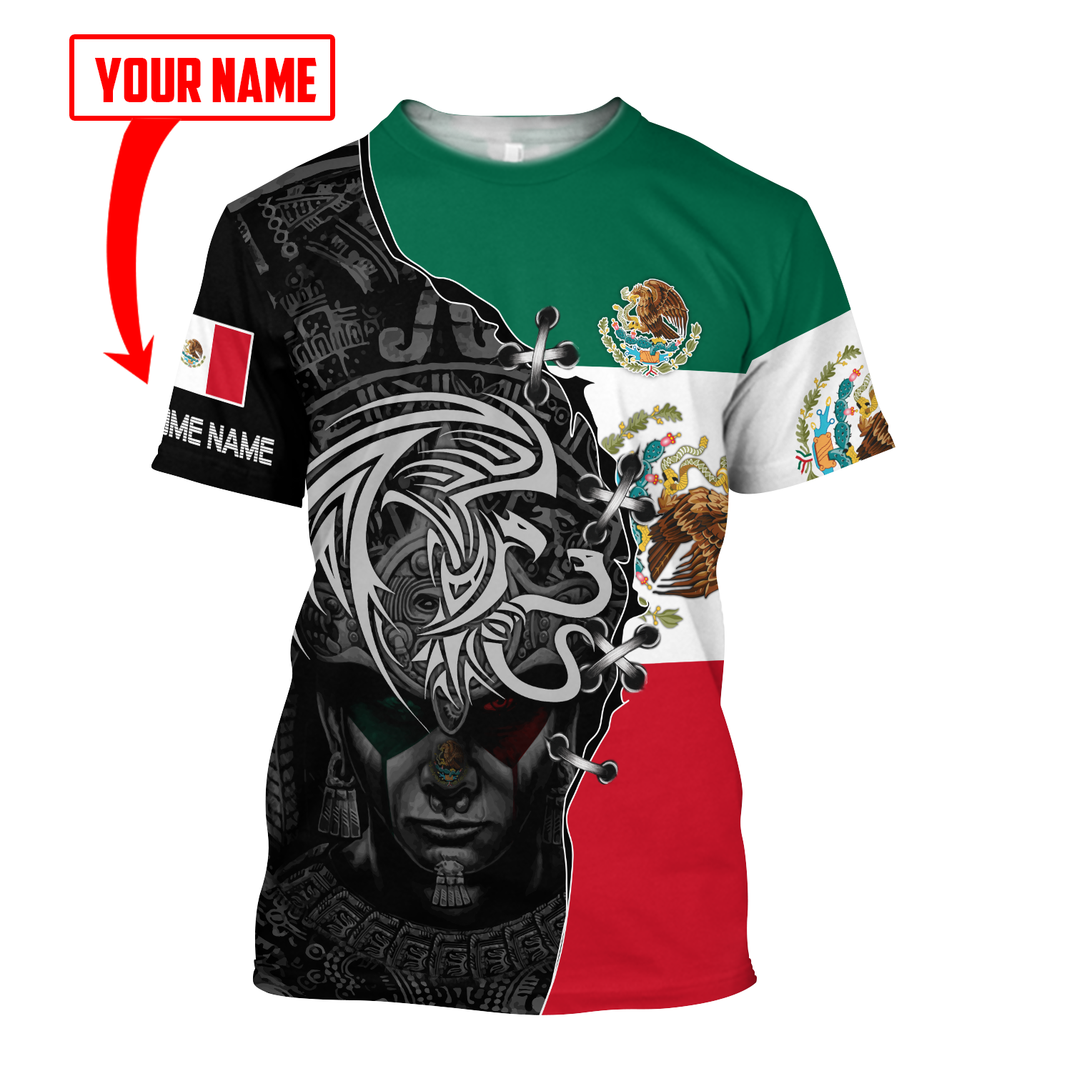Custom Name Mexican Aztec 3D All Over Printed Shirts For Men and Women DQB06272005S