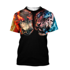 Wolf tiger 3D hoodie shirt for men and women MHST1010205