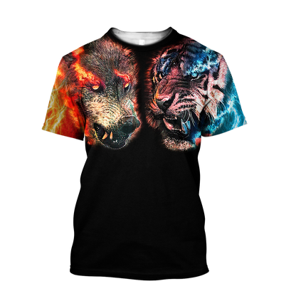 Wolf tiger 3D hoodie shirt for men and women MHST1010205