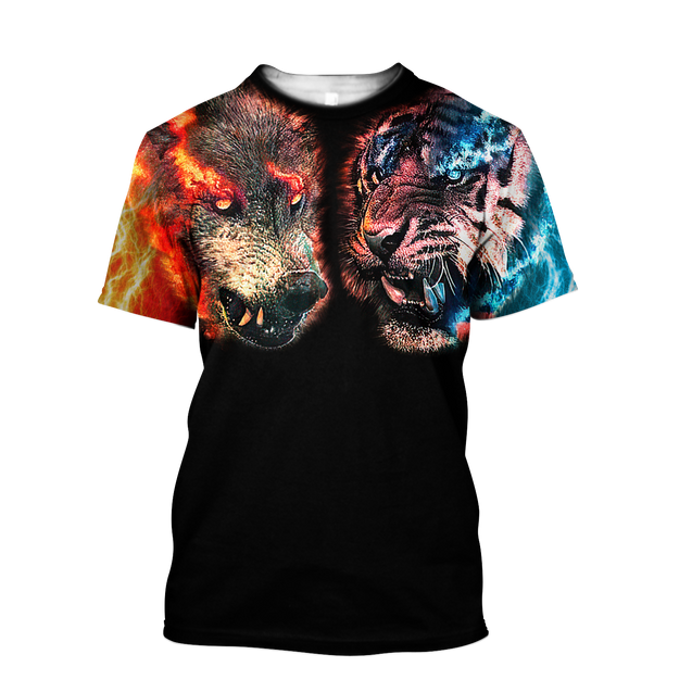 Wolf tiger 3D hoodie shirt for men and women MHST1010205