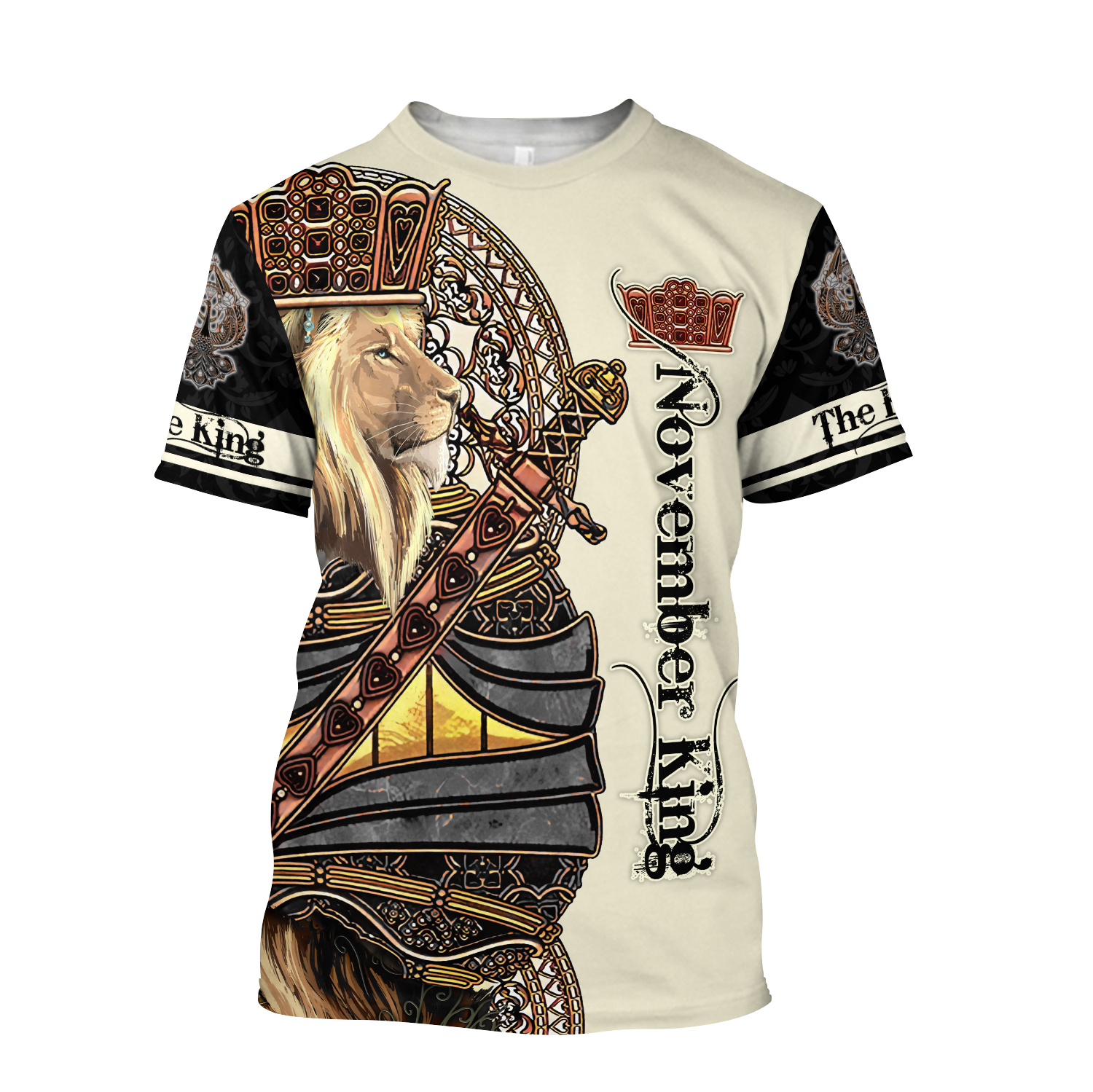 November Black King Lion  3D All Over Printed Unisex Shirts