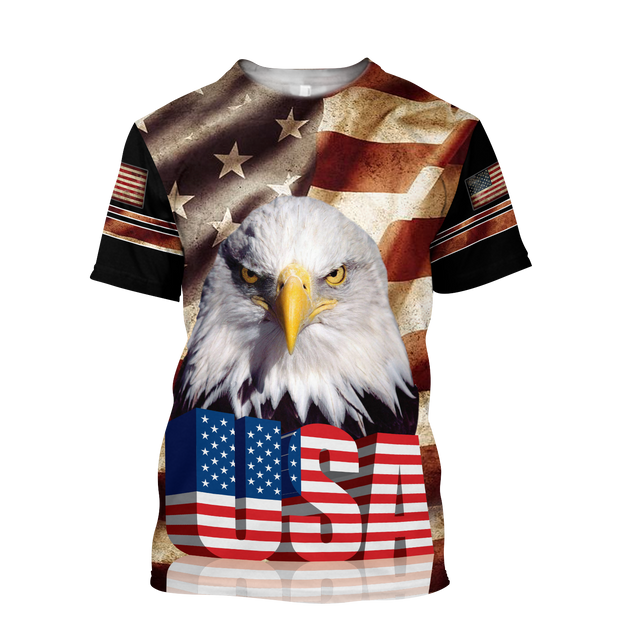 Eagle USA Flag 3D All Over Printed Shirts For Men & Women-Apparel-TA-T-Shirt-S-Vibe Cosy™