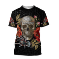 Love Skull red 3D all over printed for man and women QB06042001-Apparel-PL8386-T- Shirt-S-Vibe Cosy™