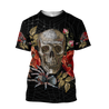 Love Skull red 3D all over printed for man and women QB06042001-Apparel-PL8386-T- Shirt-S-Vibe Cosy™