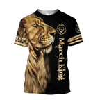 Custom Name March King Lion 3D All Over Printed Unisex Shirt