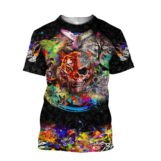 Love Skull animal full color 3D all over printed for man and women QB06092003-Apparel-PL8386-T- Shirt-S-Vibe Cosy™