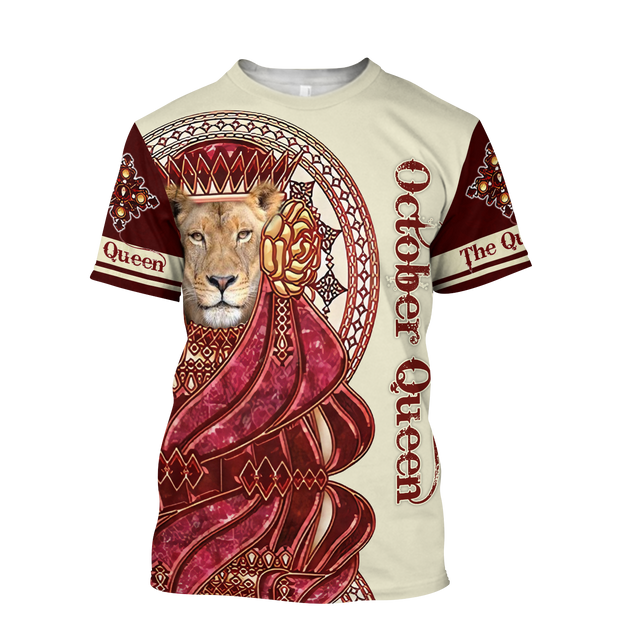 October Lion Queen 3D All Over Printed Shirt for Women