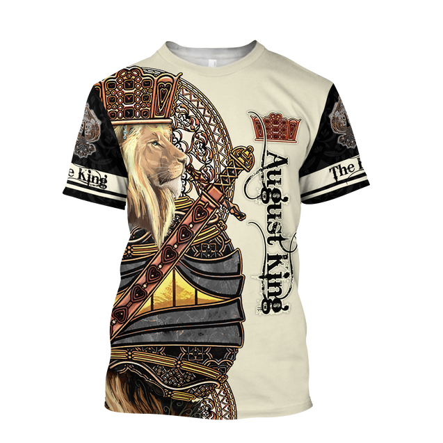 August Black King Lion 3D All Over Printed Shirts For Men and Women