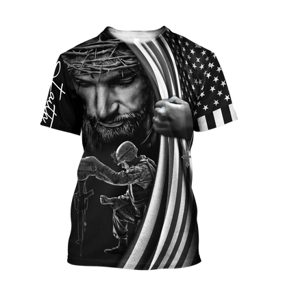 US Veteran One Nation Under God 3D All Over Printed Shirts TA09162002