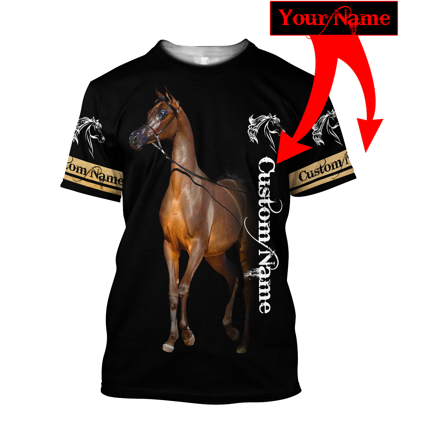 Arabian Horse Custom Name 3D All Over Printed Shirts DQB10072001