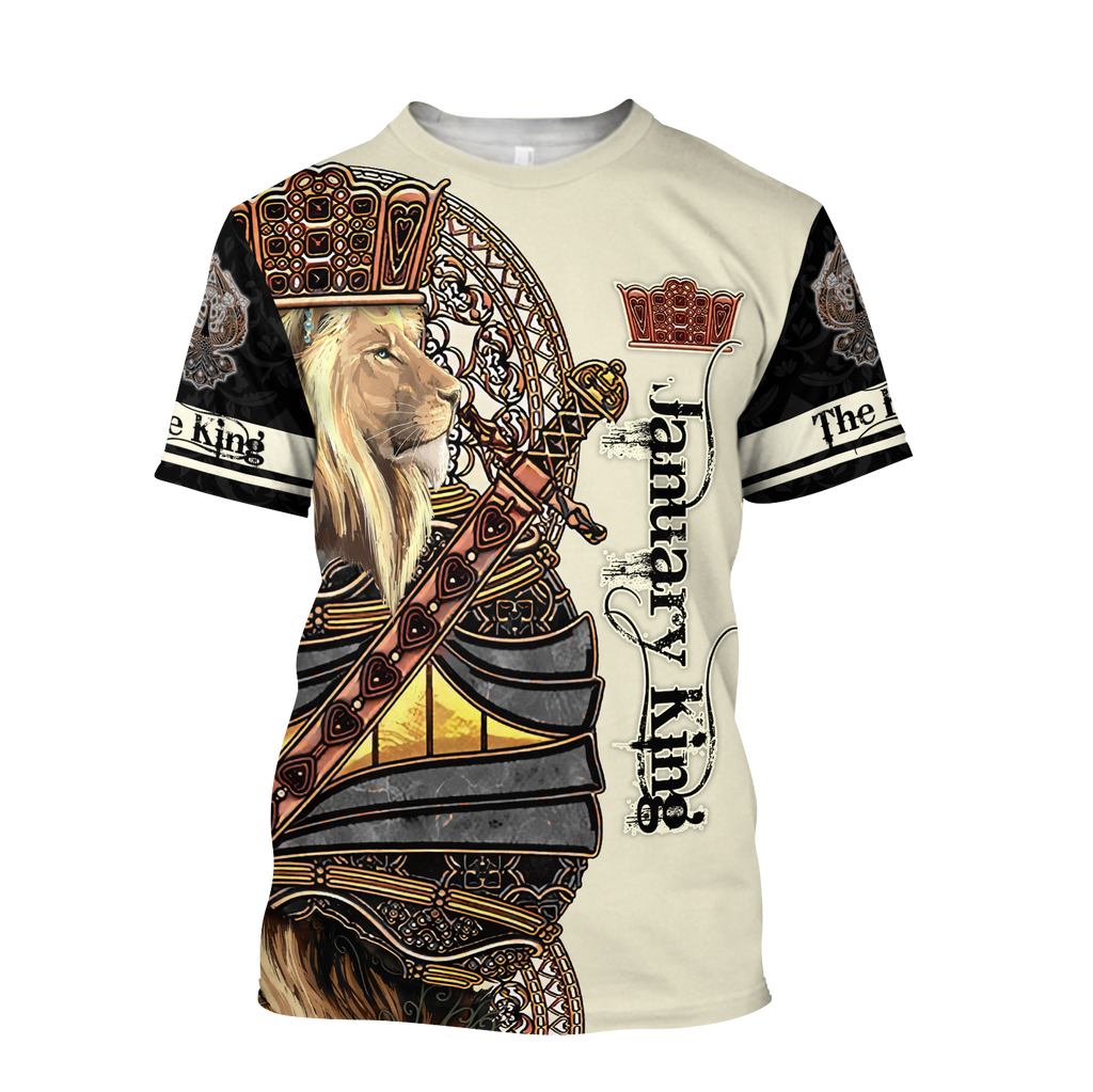 January Black King Lion  3D All Over Printed  Unisex Shirts