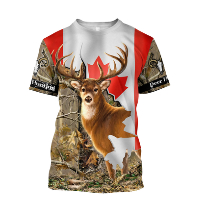 Deer Hunting Canada 3D All Over Printed Shirts For Men LAM