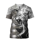 Lion Warrior Amor Tattoo 3D All Over Printed Unisex Shirts