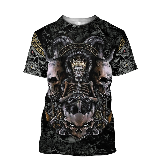 Skull King All Over Printed Hoodie For Men And Women MEI