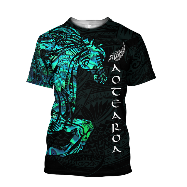 Horse Aotearoa Maori manaia 3d all over printed shirt and short for man and women-Apparel-PL8386-T-shirt-S-Vibe Cosy™