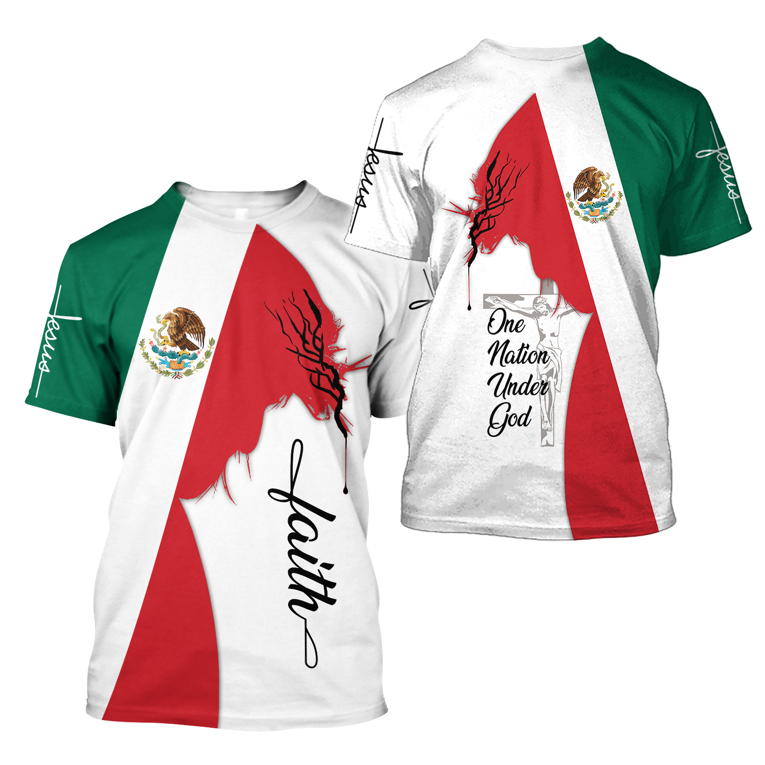 One Nation Under God Mexican Jesus 3D All Over Printed Shirts DQB10092002