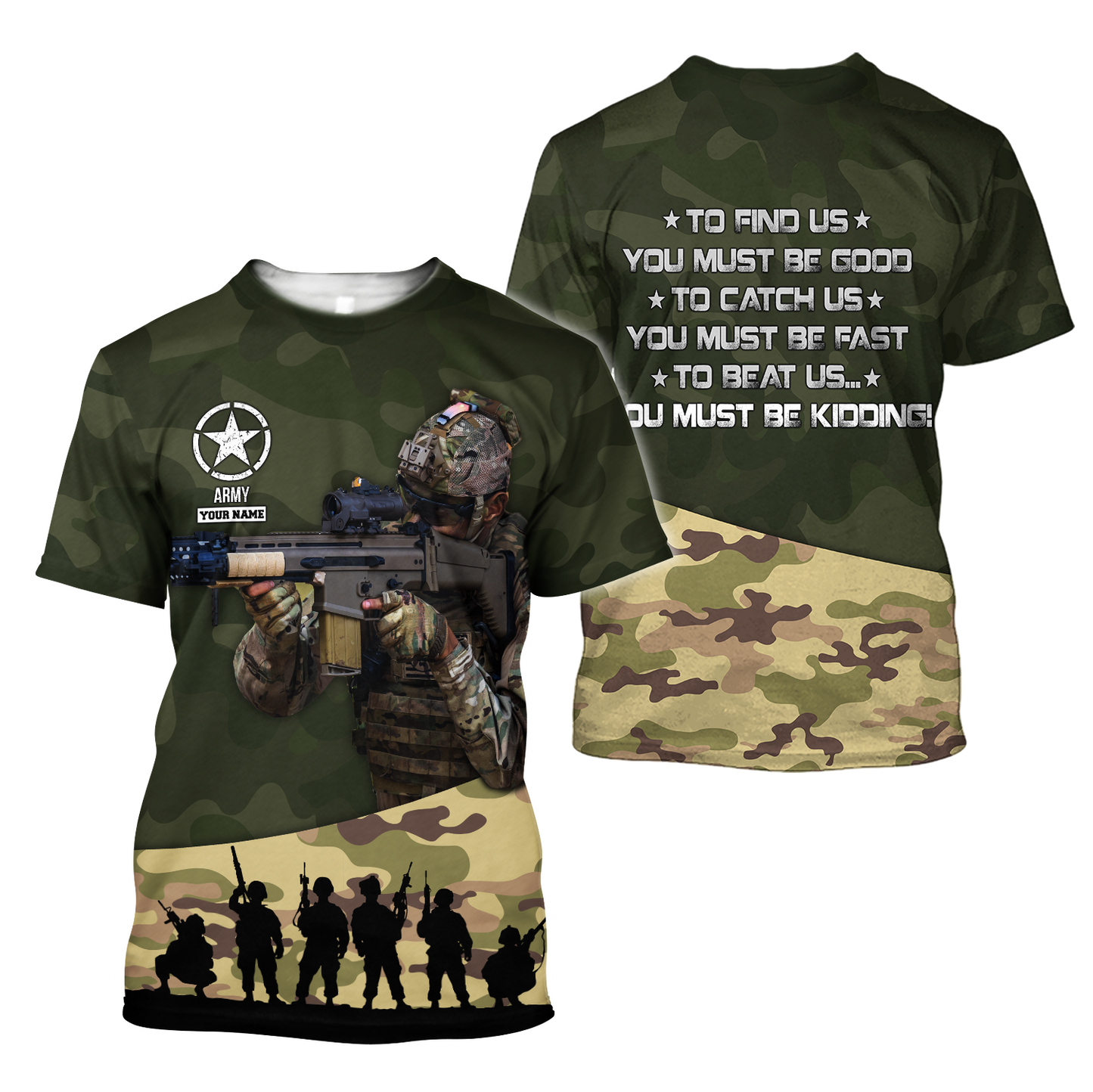 US Army US Army Veteran 3D All Over Printed Shirts For Men and Women