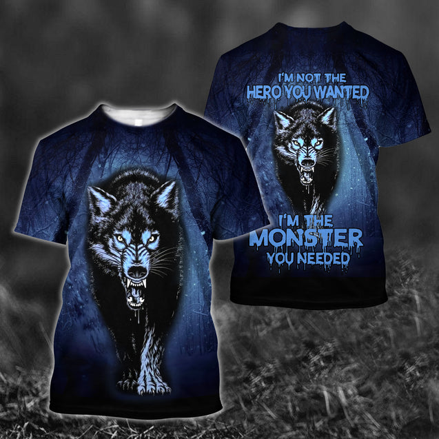 Night Wolf 3D All Over Print Hoodie T Shirt For Men and Women HHT07092016