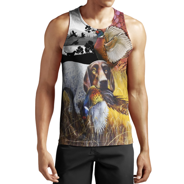 Pheasant German Shorthaired Pointer Hunting 3D All Over Printed Shirts For Men And Women JJ110201-Apparel-MP-Tank Top-S-Vibe Cosy™