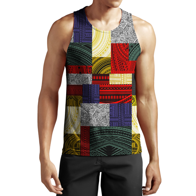 Polynesian All Over Hoodie Design Retro Patchwork JJ310101 PL-Apparel-PL8386-Tank top-S-Vibe Cosy™