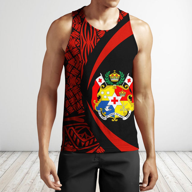 Tonga Coat Of Arm Polynesian Hoodie - Circle Style-Apparel-Phaethon-Tank Top-S-Vibe Cosy™