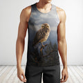3D All Over Print Owl Drinking Coffee Shirts-Apparel-Phaethon-Tank Top-S-Vibe Cosy™
