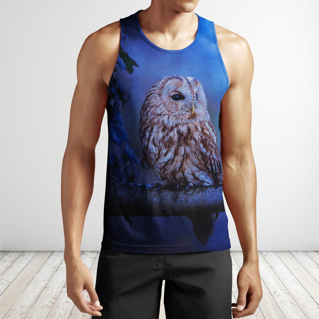 3D All Over Print Night Owl Shirts-Apparel-Phaethon-Tank Top-S-Vibe Cosy™