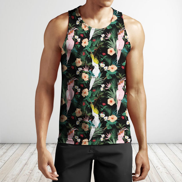 3D Beautiful Major Mitchell’s Cockatoo Parrot Shirt-Apparel-Phaethon-Tank Top-S-Vibe Cosy™