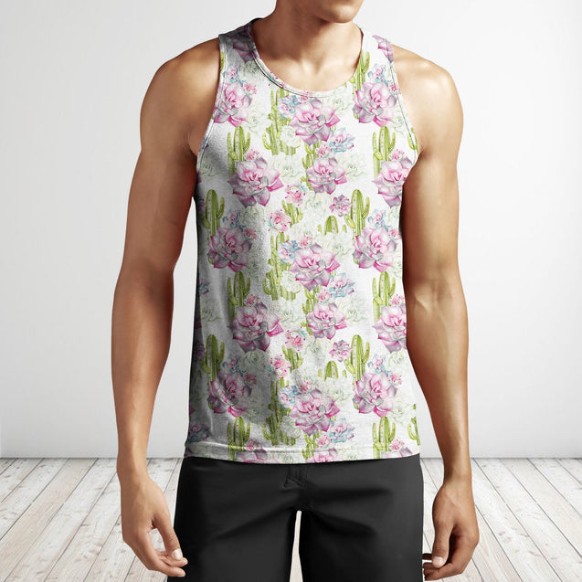 All Over Printing Cactus Have violet Flower Shirt-Apparel-Phaethon-Tank Top-S-Vibe Cosy™