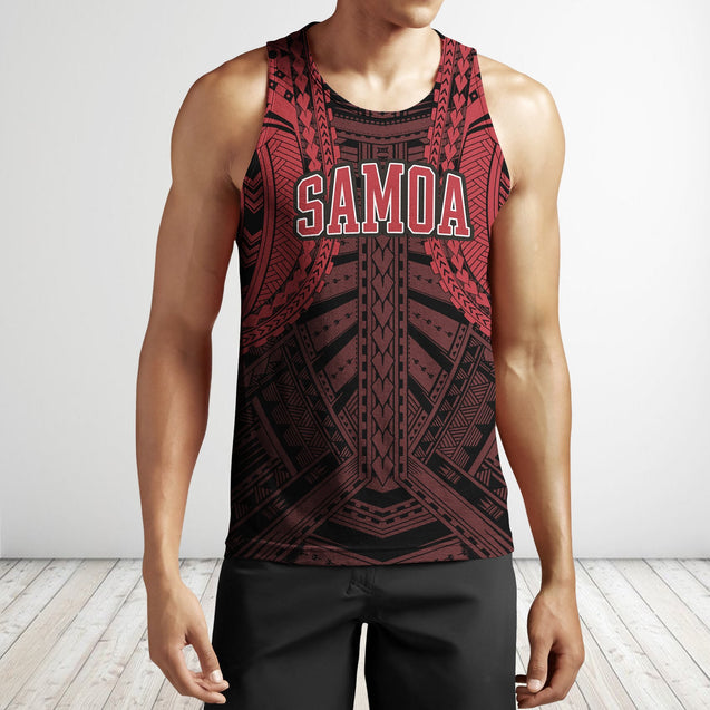 American Samoa Spirit Hoodie (Red) PL-Apparel-PL8386-Tank Top-S-Vibe Cosy™