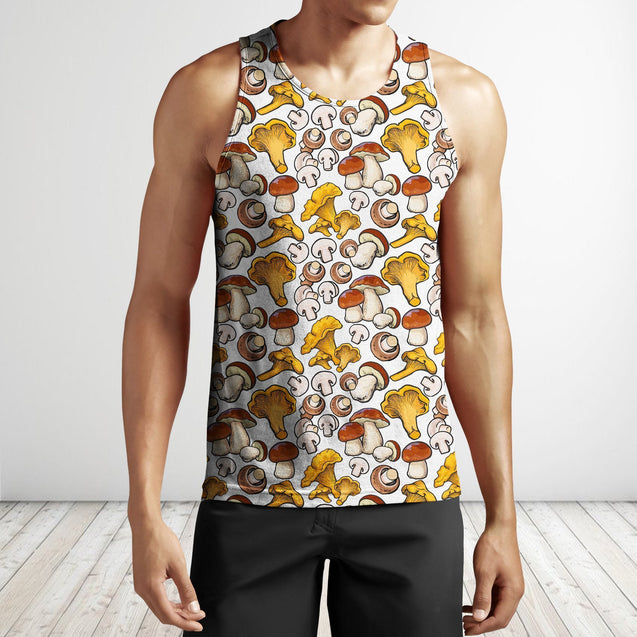 All Over Printing yellow Mushroom Shirt-Apparel-Phaethon-Tank Top-S-Vibe Cosy™