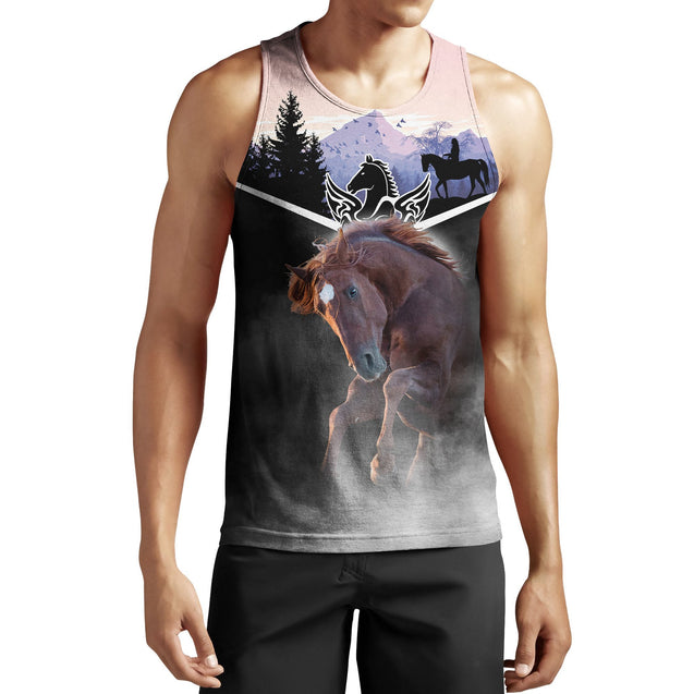 Love White Horse Shirt - Winter Set for Men and Women JJ281203-Apparel-NNK-Tank Top-S-Vibe Cosy™