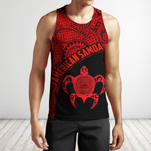 American Samoa Polynesian Hoodie - Red-Apparel-Phaethon-Tank Top-S-Vibe Cosy™