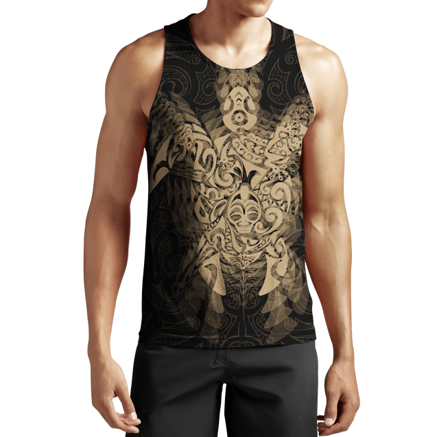 New Zealand Maori Hoodie, Wairua Tattoo Turtle Pullover Hoodie - Gold JJ150101 PL-Apparel-PL8386-Tank top-S-Vibe Cosy™