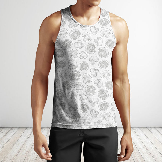 3D All Over Printing White Mushroom Shirt-Apparel-Phaethon-Tank Top-S-Vibe Cosy™