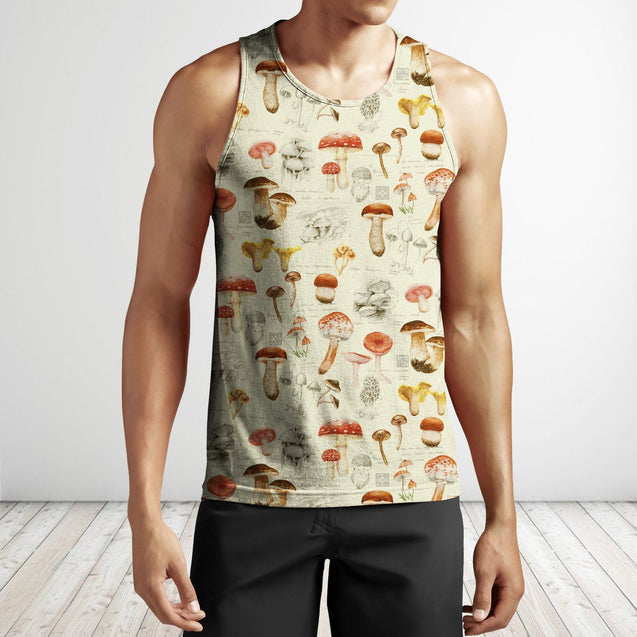 3D All Over Printing White Premium Mushroom Shirt-Apparel-Phaethon-Tank Top-S-Vibe Cosy™