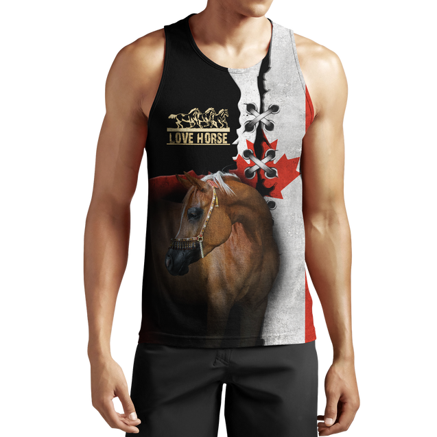 Love Horse 3D All over print for Men and Women shirt JJ040202-Apparel-NNK-Tank Top-S-Vibe Cosy™