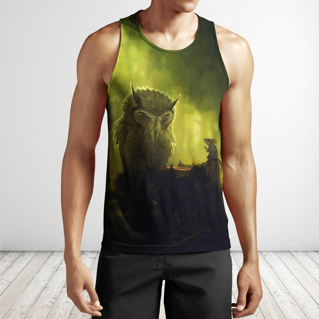 All Over Print Owl And Mouse-Apparel-Phaethon-Tank Top-S-Vibe Cosy™