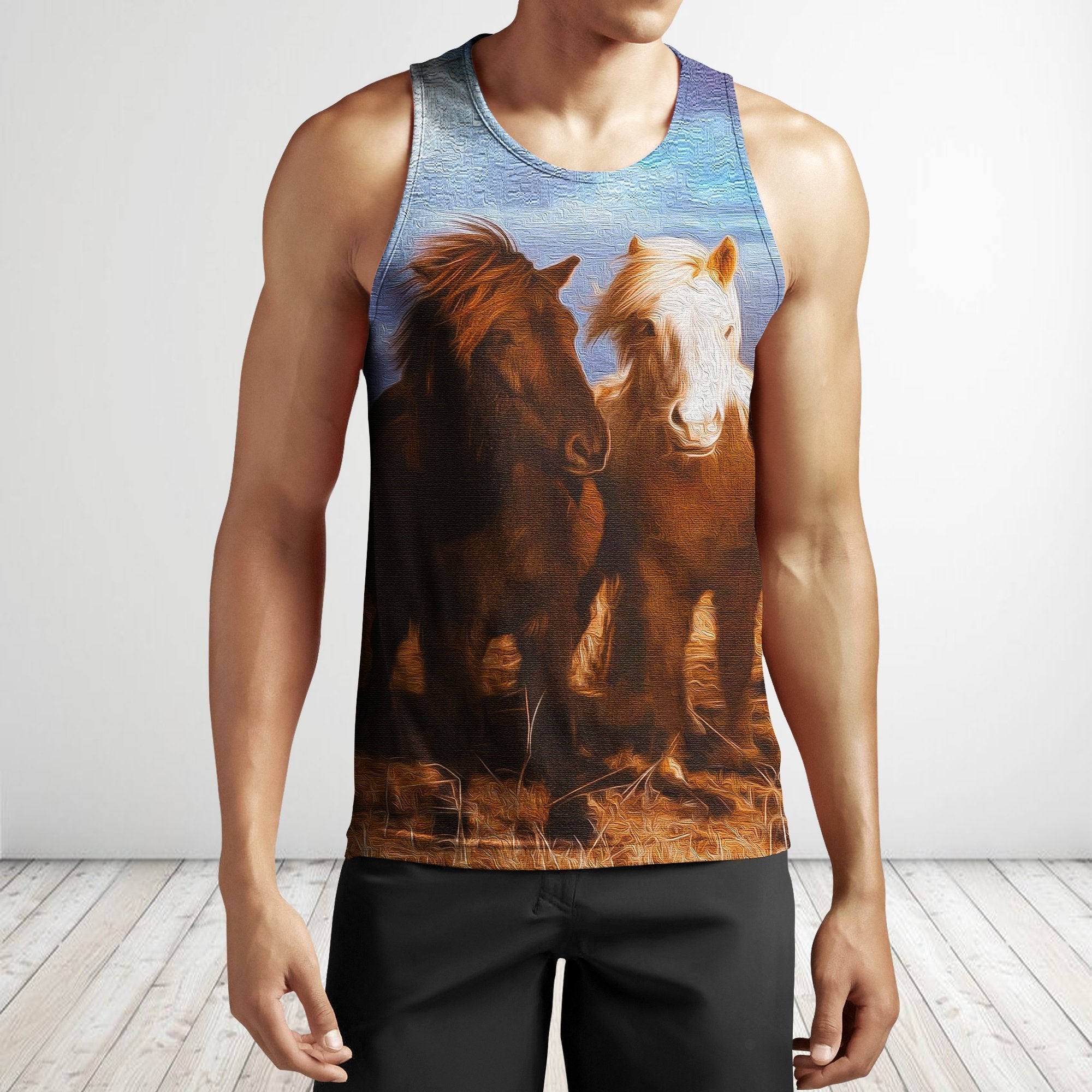3D All Over Print Animals Horse Hoodie-Apparel-Phaethon-Tank Top-S-Vibe Cosy™