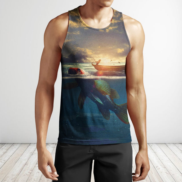 3D All Over Printing Creative Water Boats Fishing Shirt-Apparel-Phaethon-Tank Top-S-Vibe Cosy™