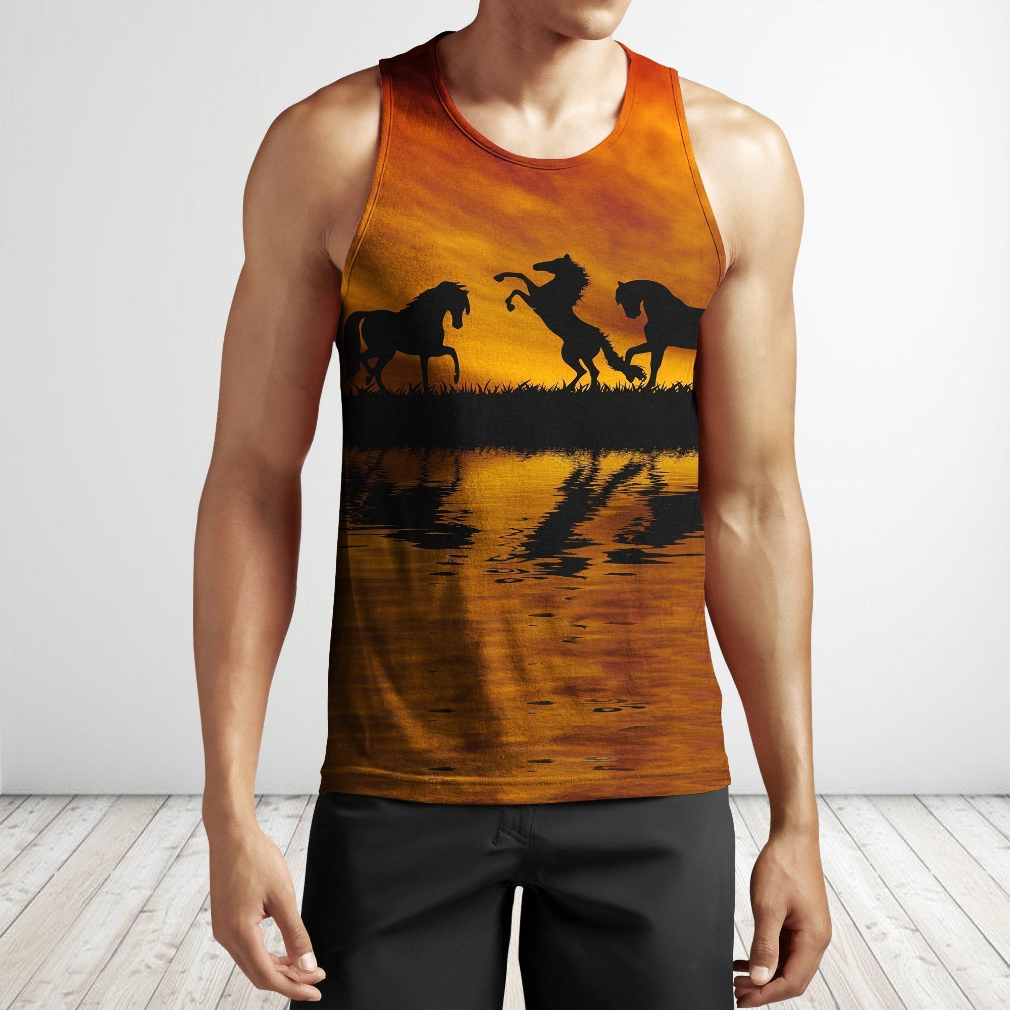 3D All Over Print Animals Horse Hoodie-Apparel-Phaethon-Tank Top-S-Vibe Cosy™