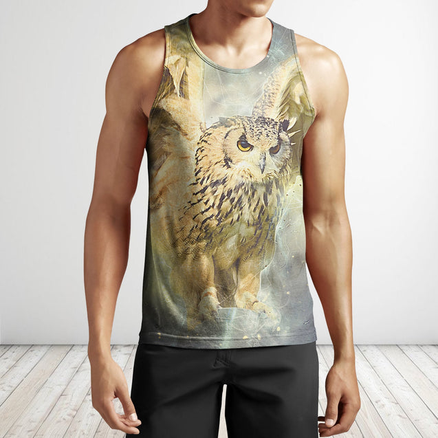 3D All Over Print Fly Owl Hunter Hoodie-Apparel-Phaethon-Tank Top-S-Vibe Cosy™