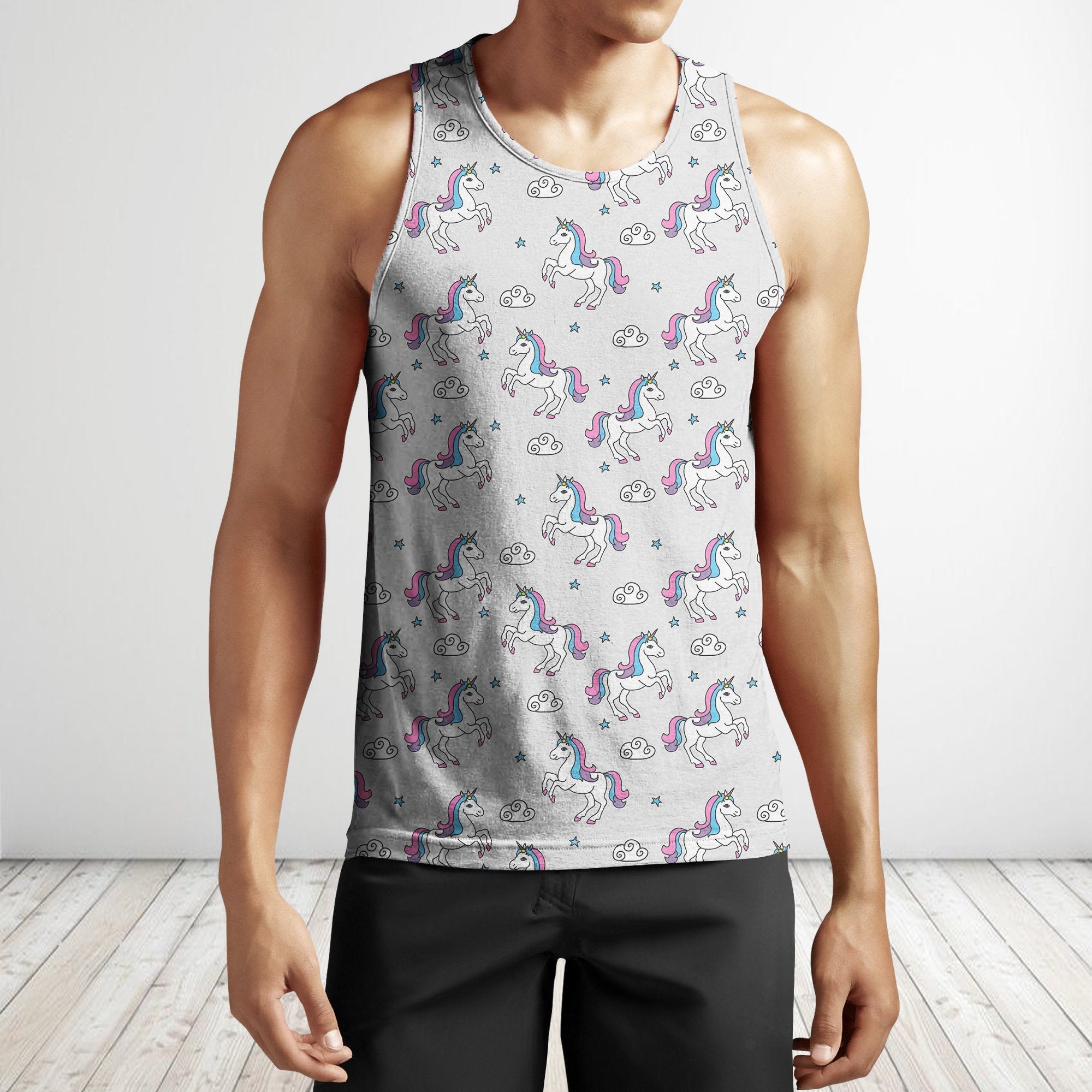 3D All Over Cute Unicorn and Rainbow Hoodie-Apparel-Phaethon-Tank Top-S-Vibe Cosy™