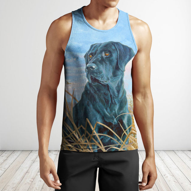 3D All Over Print Black Dog Shirts-Apparel-Phaethon-Tank Top-S-Vibe Cosy™