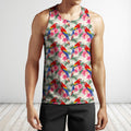 3D All Over Printing Scarlet Macaw And Flower Shirt-Apparel-Phaethon-Tank Top-S-Vibe Cosy™